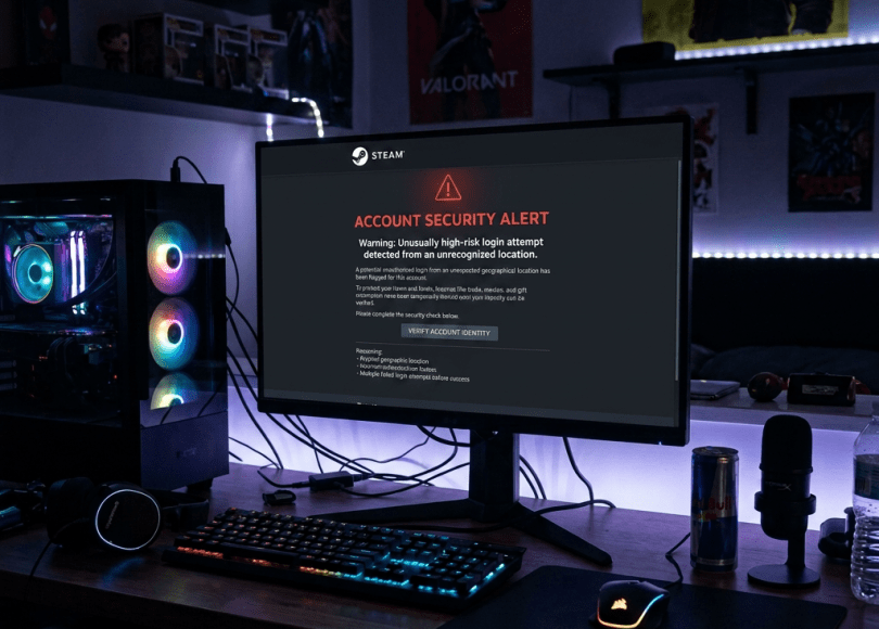 Computer monitor showing login error message with username and password fields