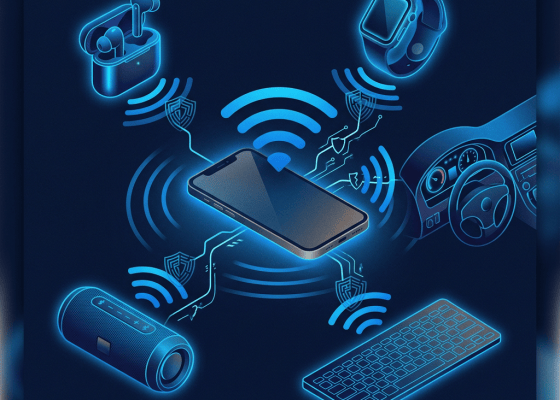 Smartphone connected to multiple devices through wireless signals