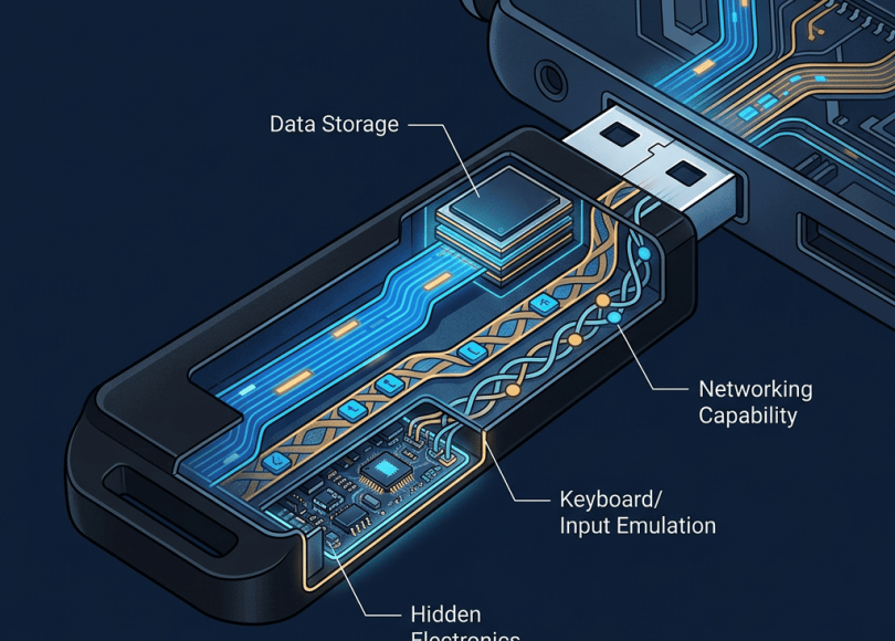 USB device cutaway revealing hidden electronics
