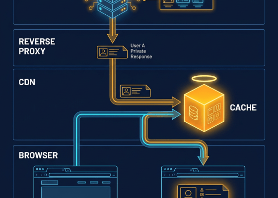Diagram of origin server, reverse proxy, CDN cache, and browser data flow