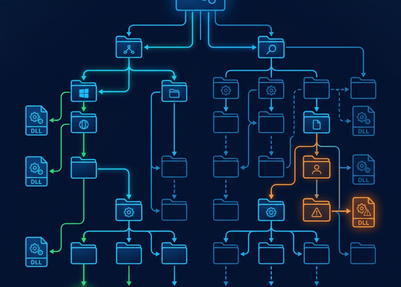 Windows application branching DLL search path